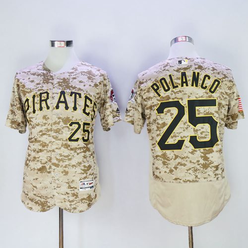 Pirates #25 Gregory Polanco Camo Flexbase Authentic Collection Stitched MLB Jersey